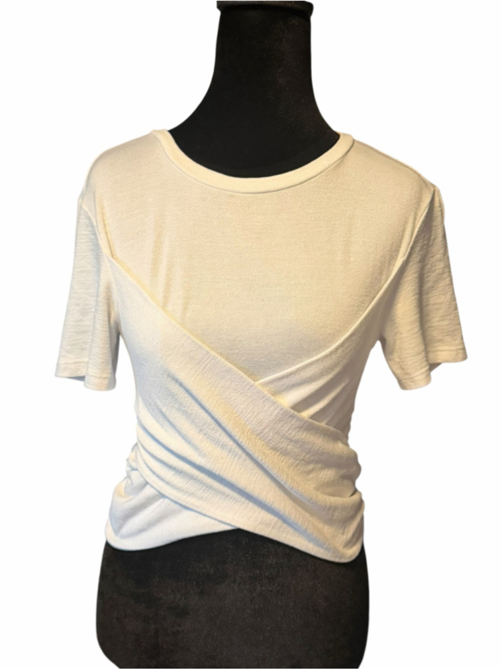 Women's Wilfred Free White Short Sleeve Wrap Tee S